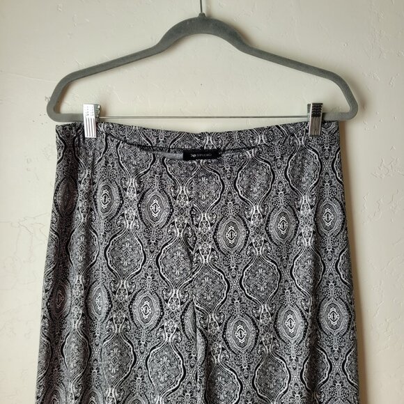 AB Studio Black and White Mandala Boho Wide Leg Pants - Picture 5 of 7
